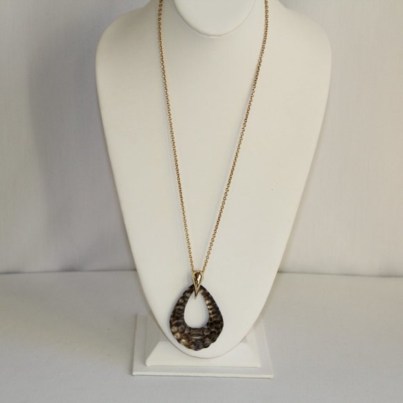 Alexis Bittar Gold Claw Croc-Lucite Drop Necklace - Picture 10 of 13